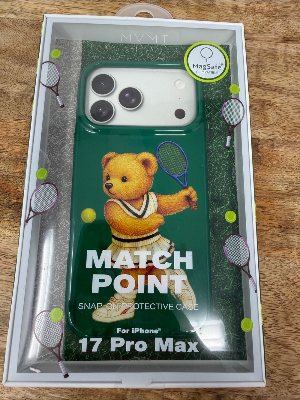 MVMT Green Tennis Bear Snap-On Case for iPhone 17 Pro Max